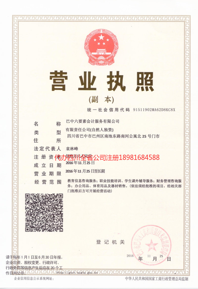 陆丰陆丰六要素会计服务有限公司