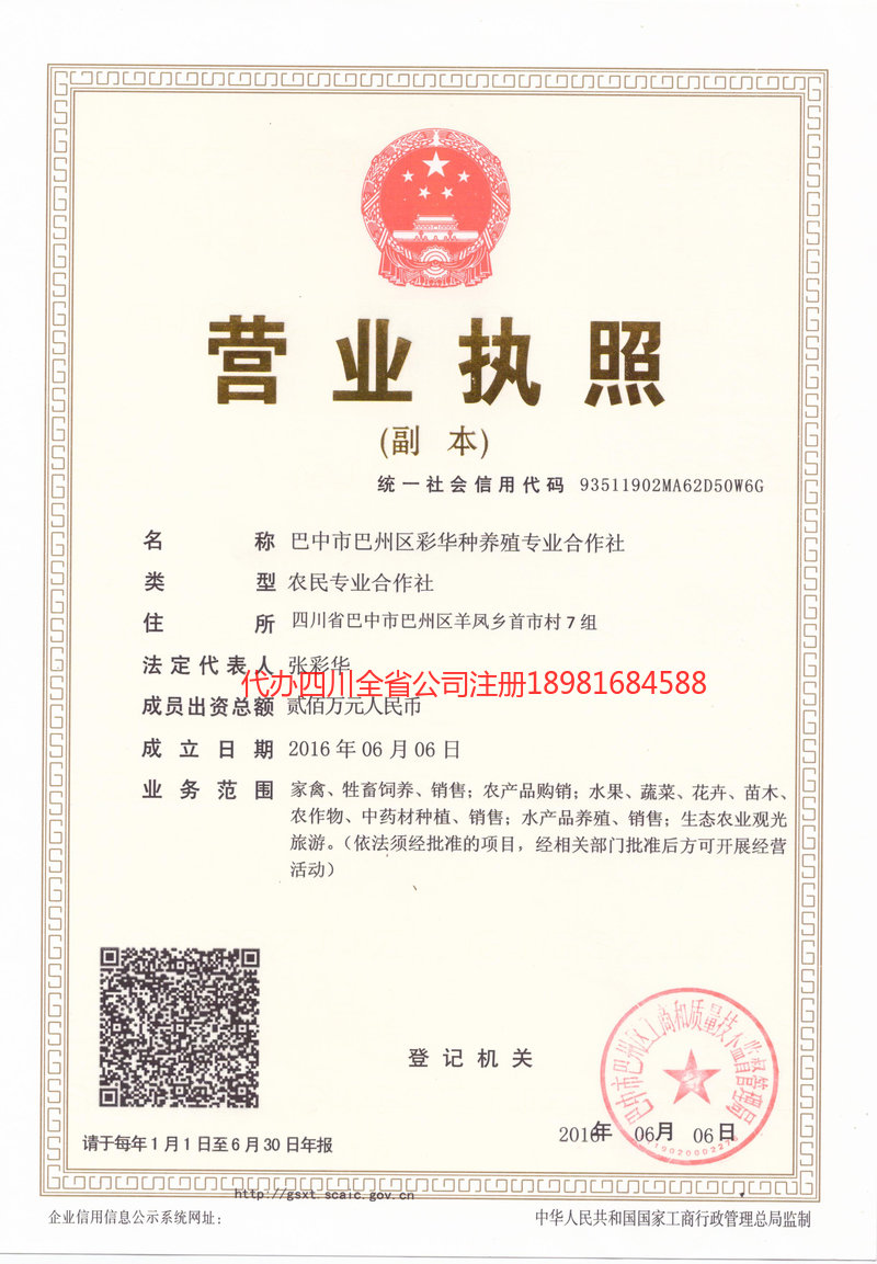 陆丰陆丰彩华种养殖专业合作社